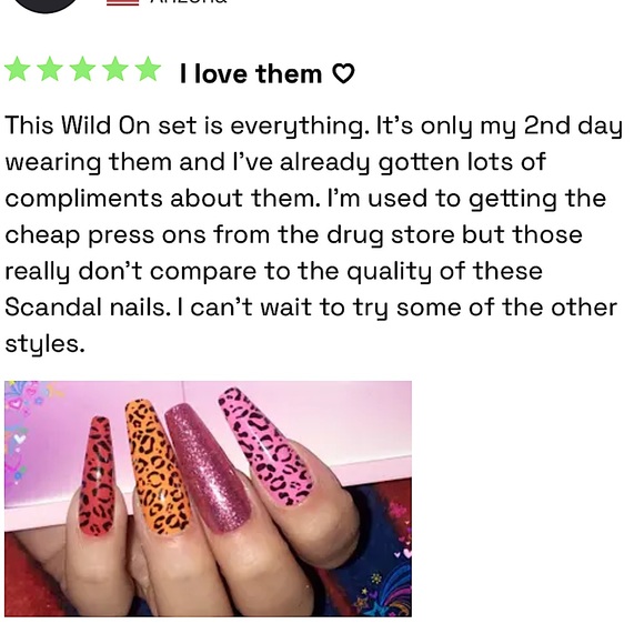 Scandal Leopard accent Press Ons - Picture 10 of 10